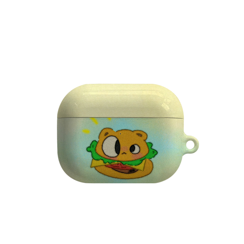 汉堡小熊艺术适用苹果耳机保护套airpodspro2无线蓝牙耳机壳三代airpod二代ipod耳机套airpods3菲林