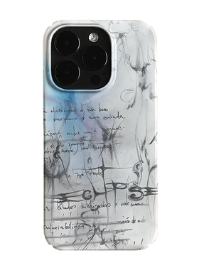 渐变灰色字母艺术小众适用高级感卡通iPhone16pro+苹果15promax菲林手机壳新款13/1214proVIVO90