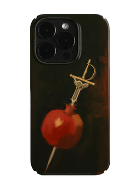 红色复古石榴艺术小众适用高级感卡通iPhone16pro+苹果15promax菲林手机壳新款13/1214proVIVO90