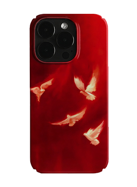 红色火焰鸟艺术小众适用高级感卡通iPhone16pro+苹果15promax菲林手机壳新款13/1214proVIVO90