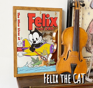 复古卡通菲力猫开飞机镜面装饰画挂画墙画VINTAGE家居摆件