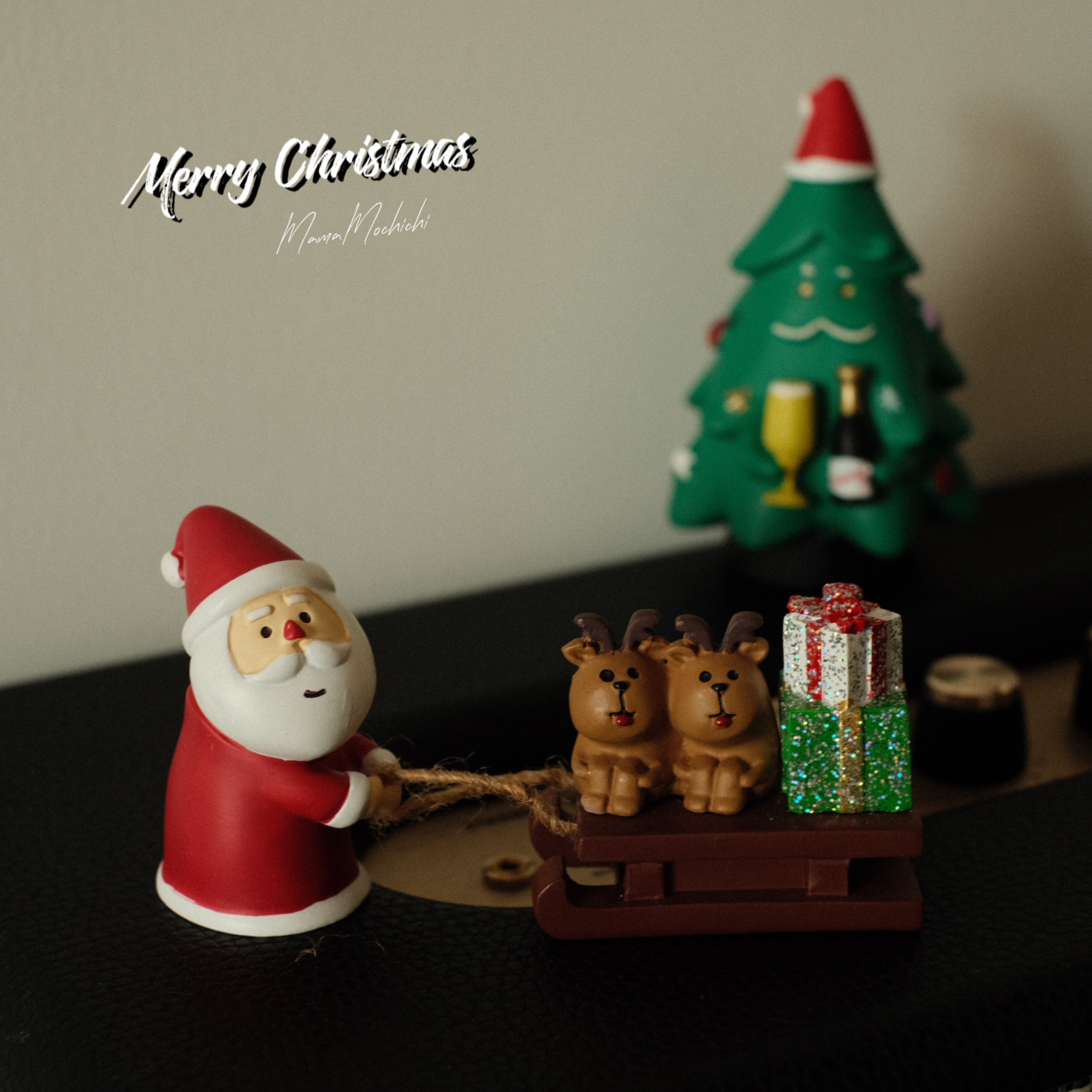 圣诞老人驯鹿雪橇装饰摆件小礼物