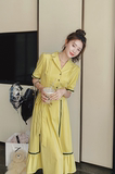 现货，数据港风黄色中长款连衣裙女ZB100-3175-p115-p168，女装连衣裙，浙宝100