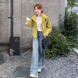 [现货】新款时尚黄色连帽百搭小外套-B100-8657p135-k188，女装风衣，浙宝100
