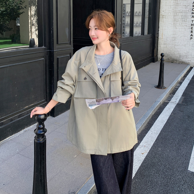 【现货】新款韩系时尚百搭减龄休闲外套B100-8660-p145-k218,女装风衣,浙宝100