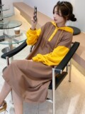 2023春装设计感拼接卫衣连衣裙，大量现货077-2210-P105-K158，女装连衣裙，浙宝100
