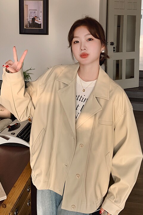[现货】秋季新款，气质韩版个性皮衣外套B100-8612-p145-k198,女装风衣,浙宝100