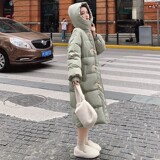现货，上了就能卖可主推豆绿色长款服077-2196-P185-K268，女装棉衣/棉服，浙宝100