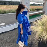 克莱因蓝夏季连衣裙，主推新款，数据非常棒，077-2287-P95-K148，女装连衣裙，浙宝100
