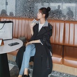 黑色拼格风衣女中长款数据很好077-2128-P145-K198，女装风衣，浙宝100