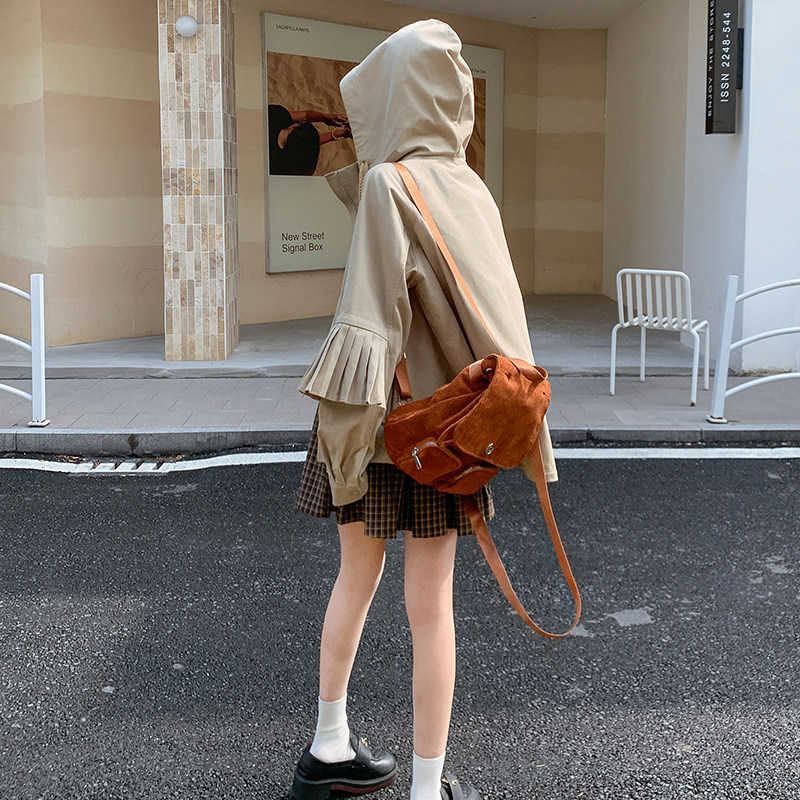 复古小众立领气质斗篷风衣外套女2025新款设计感法式宽松休闲上衣,女装风衣,浙宝100