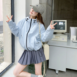 [新款】蓝色连帽短款外套B100-8669p135-k188，女装风衣，浙宝100