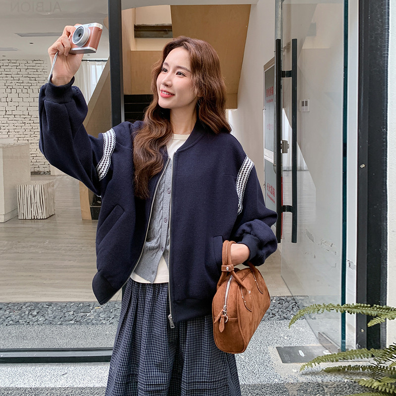 韩系穿搭一整套女2025年秋季新款高级感棒球服外套休闲短裙两件套,女装套装/套裙,浙宝100