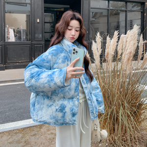 【新款】冬季巨好看扎染短款立领羽绒服外套B100-8680-P255-K368图片
