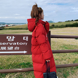 原创设计，韩版宽松长版过膝红色冬季羽绒服外套女632-p330-k468，女装羽绒服，浙宝100