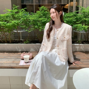 法式女纯色秋季亮片长袖短外套复古时尚短款显瘦开衫小香风碎花,短外套如何搭配好看图片