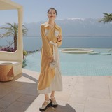 大量现货。秋季拼接连衣裙数据很好，077-2232-P115-K168，女装连衣裙，浙宝100