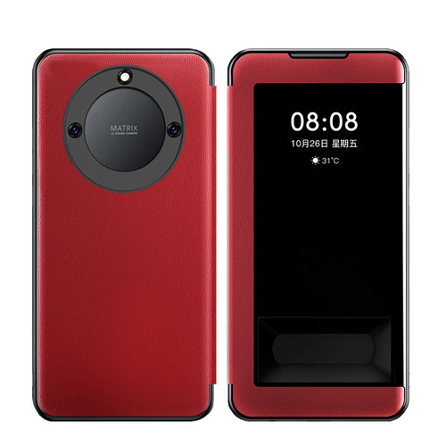 适用华为荣耀X40仿皮开窗手机壳