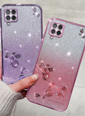 适用三星A42手机壳SM一A426B保护5G渐变套DS女生A425G镜头全包galaxy防摔SMA软外壳galaxy网红个性创意水钻潮