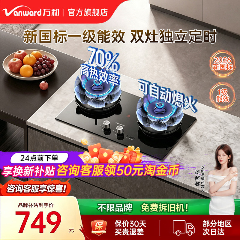 万和燃气灶煤气家用台嵌入式天然液化气定时灶台具官方旗舰店B9DS										