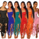 Tassel Neck Dress Cy901256 Hip lor Women Solid Fashion Dre