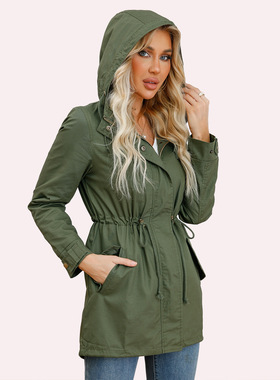 2025 tton Hooded at Women's at Plus Size Loose Solid lor Dre