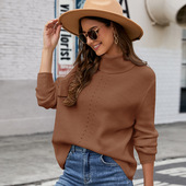 Long lor Solid Knitted Sweater Pullover Shirt Sleeve Base
