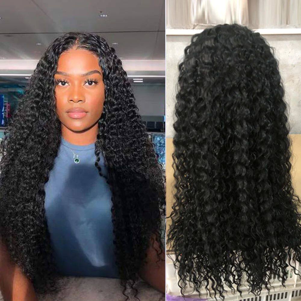 afro kinky curly lace wigs long hair synthetic black lace wi