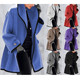 Multicolor Women Loose Fashion Neck Woolen Round Hooded