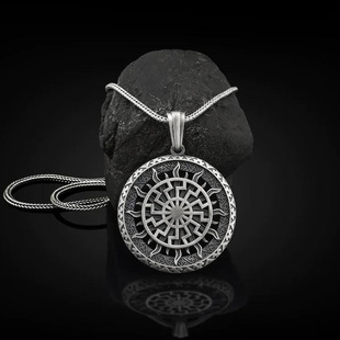 斯拉夫太阳神吊饰复古不锈钢项链男士 嘻哈吊坠欧美朋克配饰批发