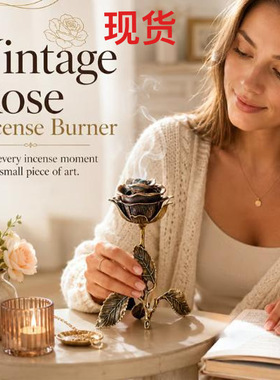 跨境新品Antique Rose-Scented Incense Burner复古玫瑰香炉