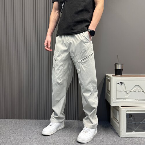 高品质新款男士春夏季纯色工装裤时尚潮流休闲百搭直筒速干长裤男