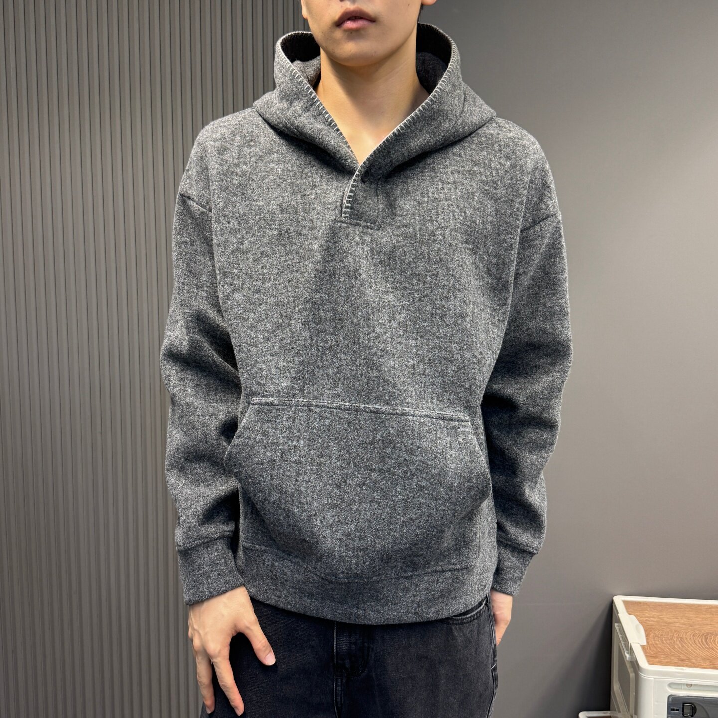 学院风青少年新品贝壳绣花连帽卫衣男春秋季套头宽松学生外套潮牌