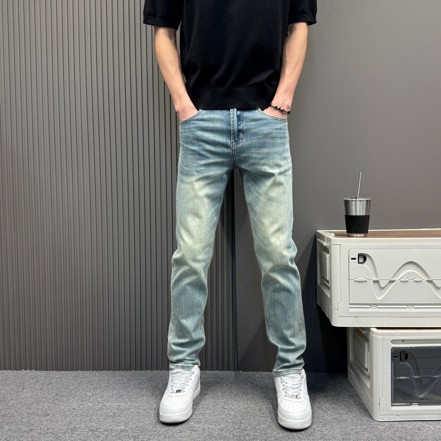 高街牛仔裤男春秋季2026新款直筒宽松潮牌高端休闲百搭男士长裤子