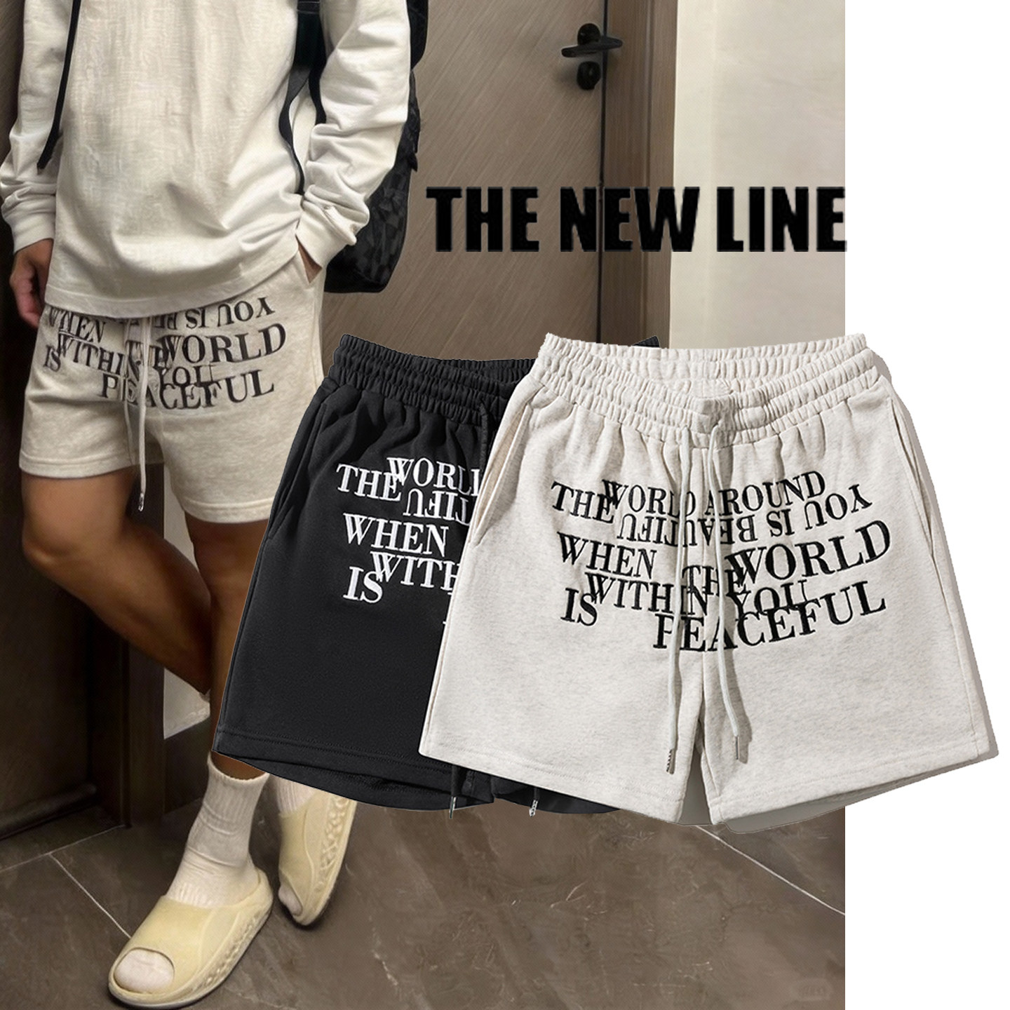 美式高街侧边字母印花短裤男夏季休闲四分裤潮牌宽松运动篮球裤子,男装,短裤,淘宝优惠券,粉丝福利购,淘宝优惠卷