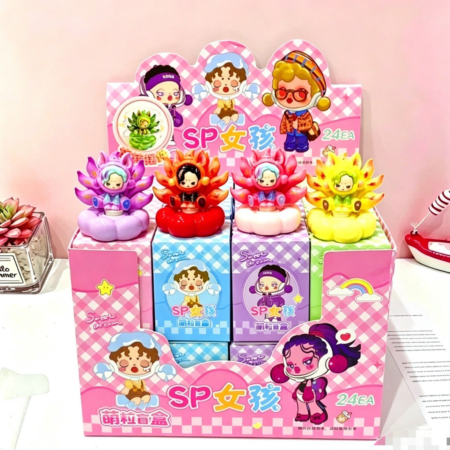 新款九尾狐sp女孩转转盲盒卡通可爱手办摆件桌面生日礼物礼品