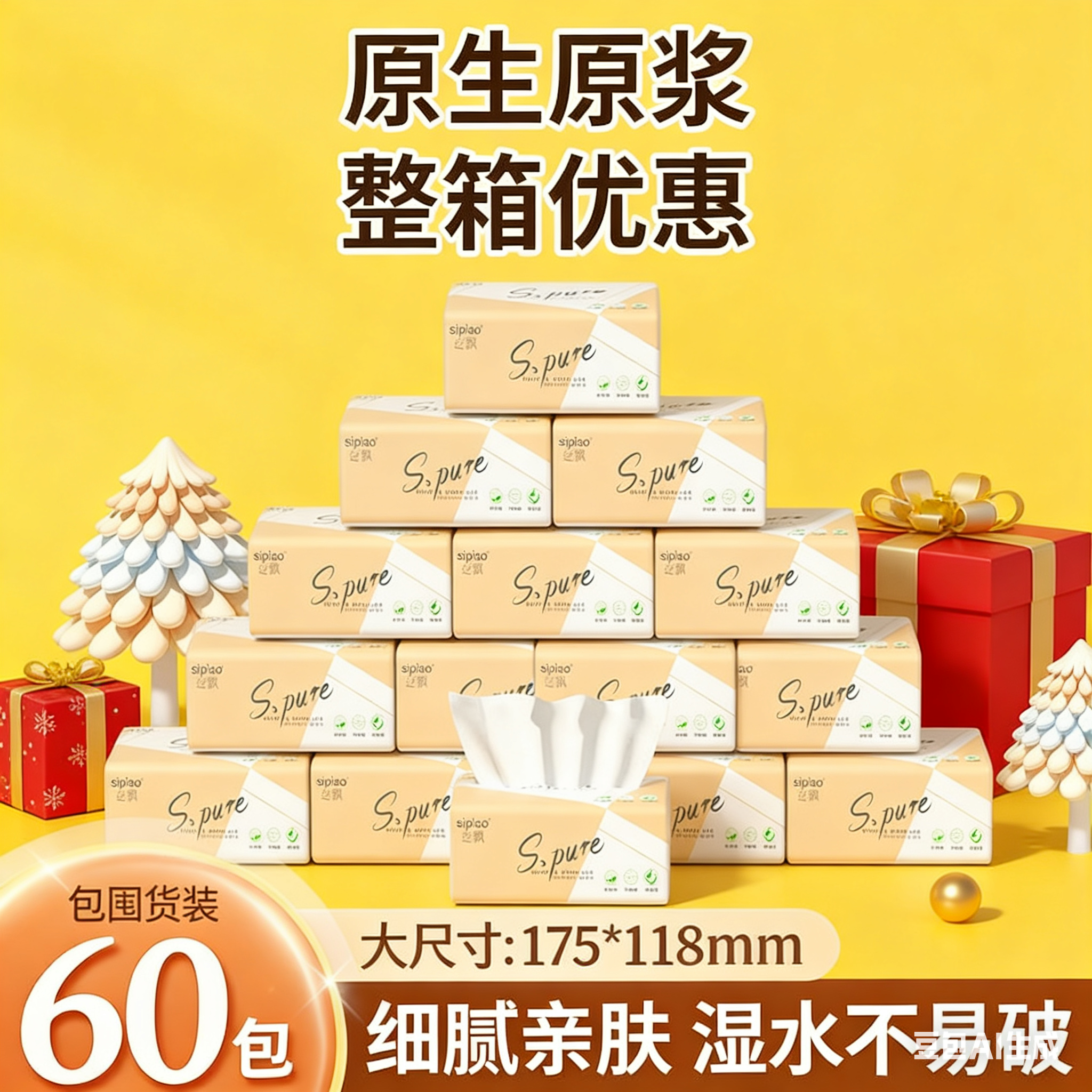 丝飘抽纸巾整箱40包*300张卫生纸餐巾纸面巾纸家用学生宿舍可湿水,洗护清洁剂/卫生巾/纸/香薰,卷筒纸,淘宝优惠券,粉丝福利购,淘宝优惠卷