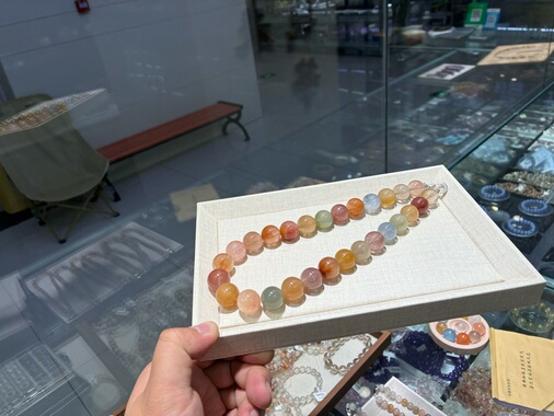 韦雪同款兔毛水晶项链冰透拉丝兔毛项链14mm大颗粒收藏级水晶项链