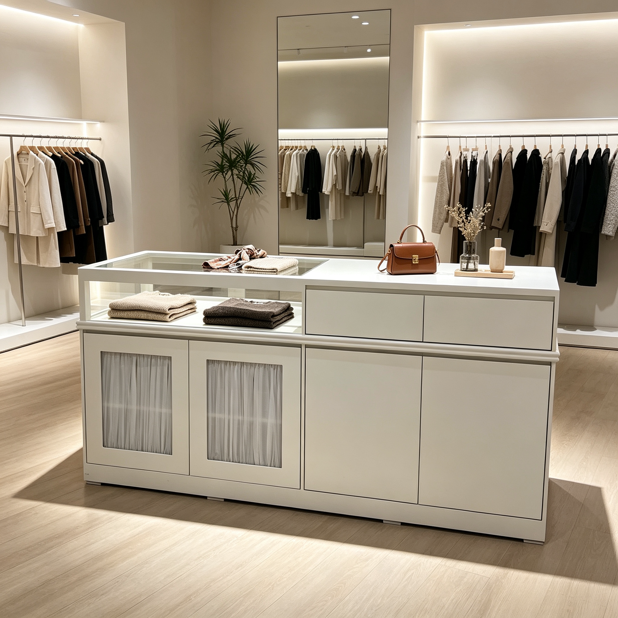 服装店收银台吧台中岛台展示柜台图片