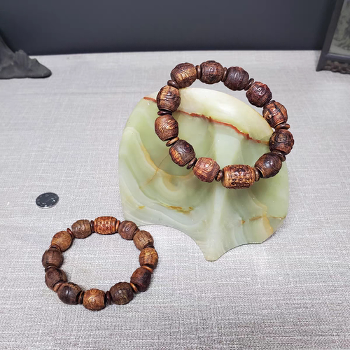 海南降真香大叶桶珠手串仿古盘龙花香型新品赠养珠粉降真香隔片