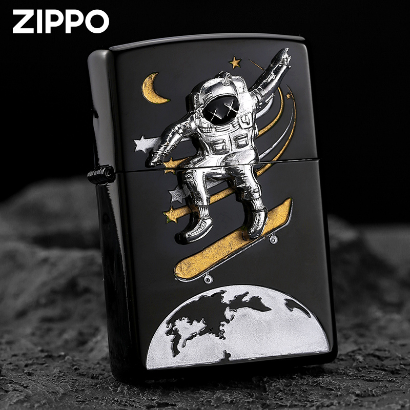 zippo正版打火机 镀钛星空探索宇航员收藏级限量版礼盒煤油送男友