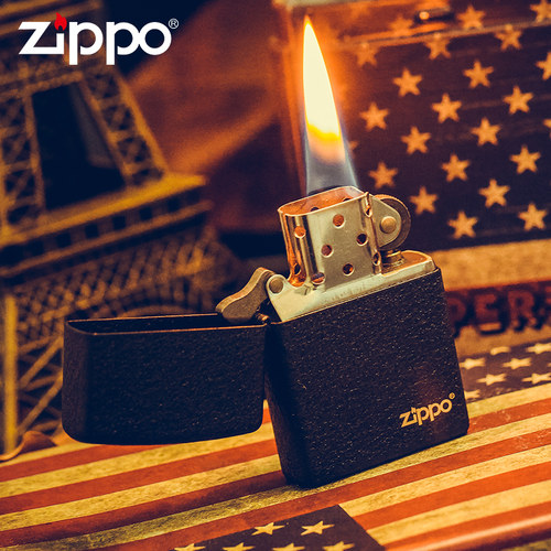 zippo芝宝打火机正版黑裂漆磨砂
