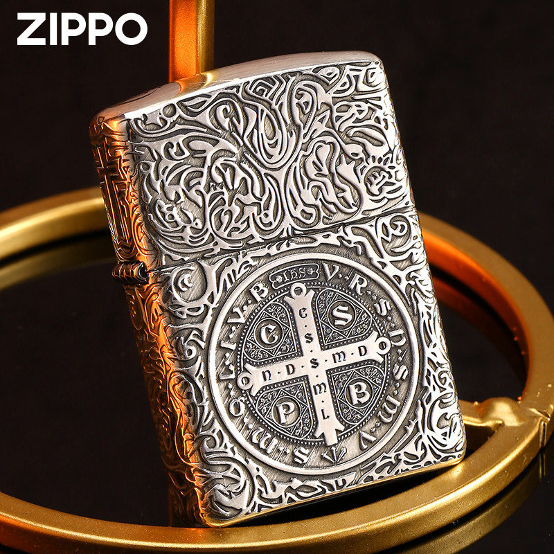 zippo正版打火机 康斯坦丁恶灵挽歌雕刻正品收藏男士送礼盔甲银机
