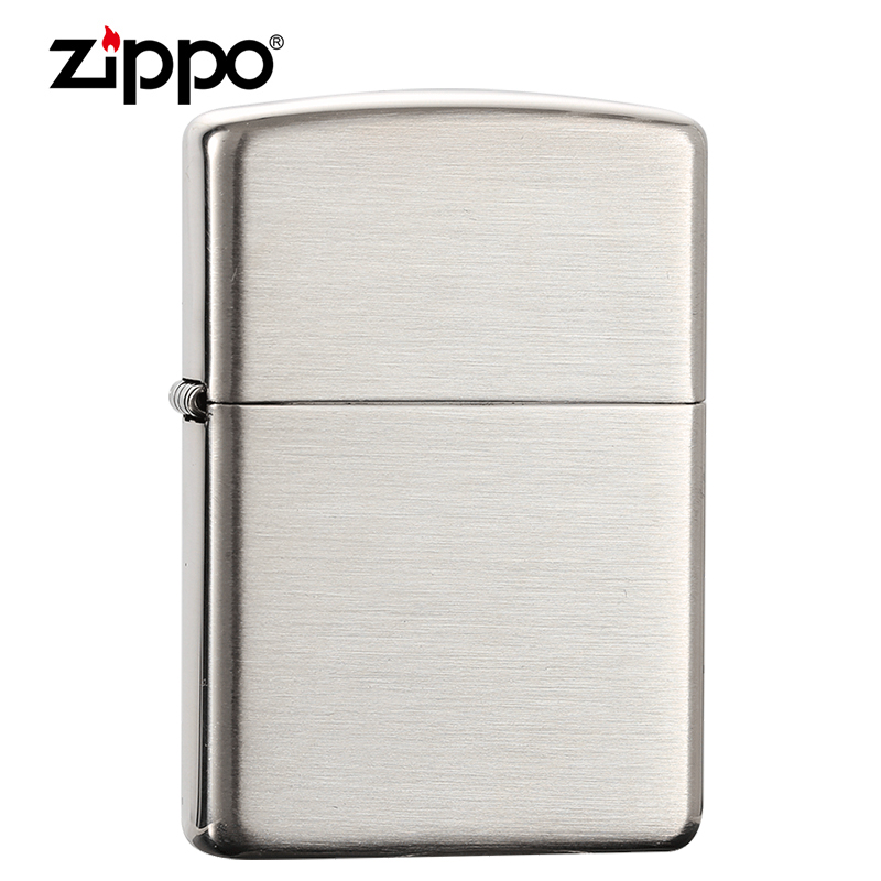 zippo打火机正品授权 原装美国进口拉丝纯银防风打火机限量刻字