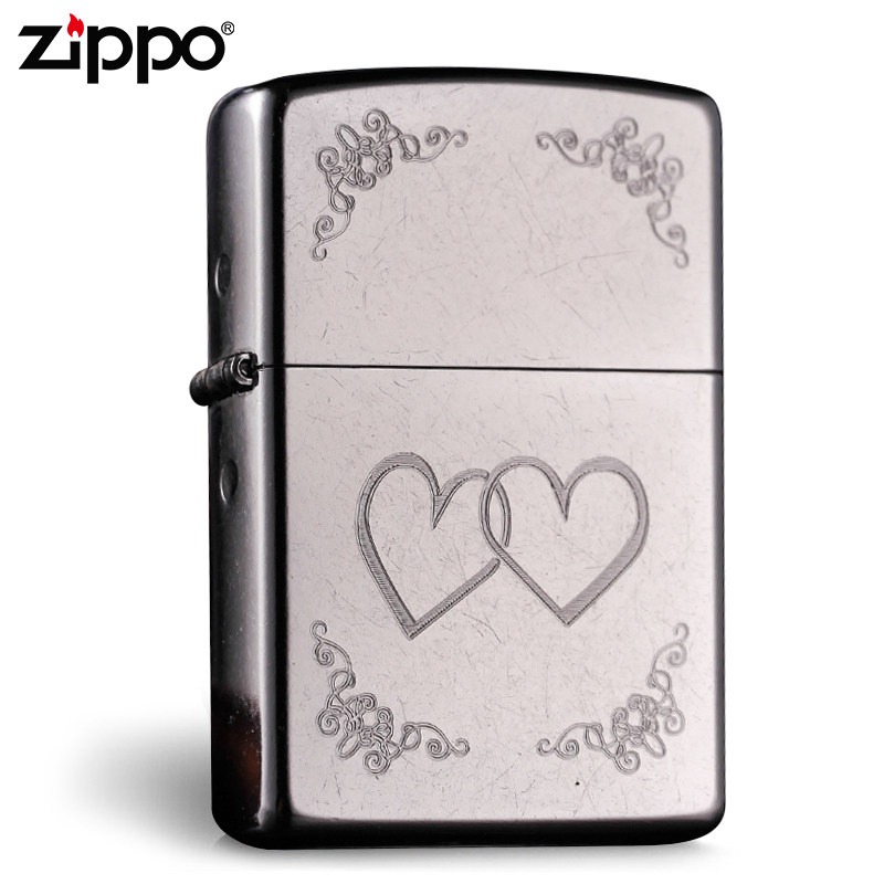 原装正品ZIPPO打火机 经典铬花砂 心心相映 情人心对心 24016正版