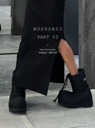 WUSHAN53/23~24秋冬新款SKI加厚巴黎时尚达人大头滑雪鞋/炸街穿搭