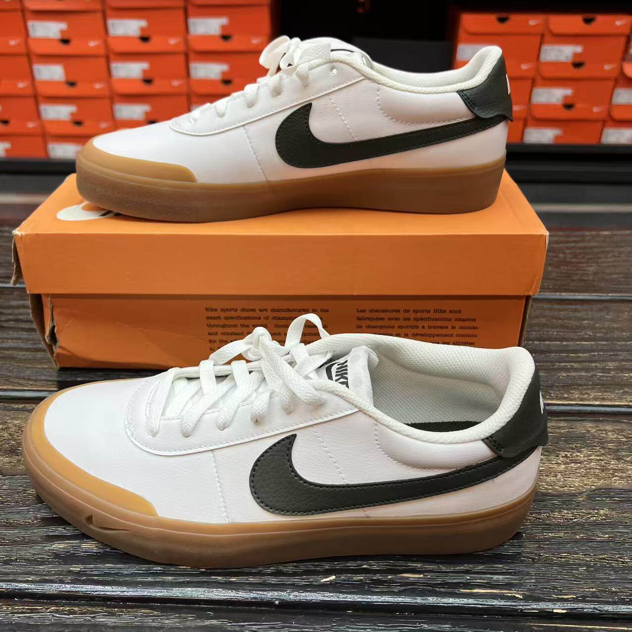 Nike耐克COURT SHOT男子白棕复古舒适百搭运动休闲板鞋FQ8146-116