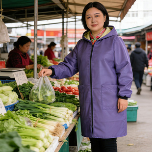 2026年新款厨房围裙可外穿洋气年轻款薄款罩衣防水防油餐饮工作服