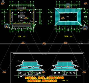CAD仿古建筑钢混结构二层重檐歇山顶大殿天王殿CAD图纸建筑配筋图