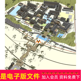 X315南方大型中式度假村酒店民宿客栈乡村农家乐建筑群村落SU模型
